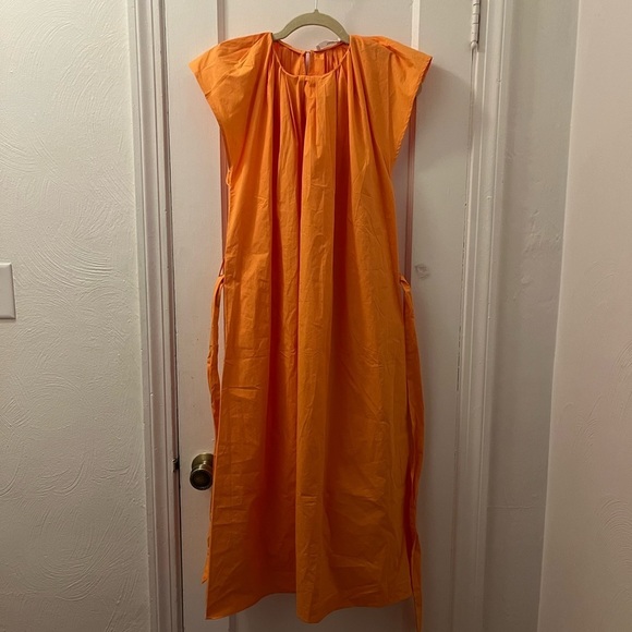 NWT! Mango 100% COTTON MIDI DRESS WITH BOW | size 4 - Picture 2 of 5